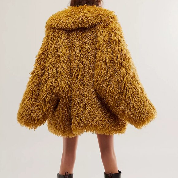 Free People Stargazer Fur Jacket in Fall Leaf Size L - Picture 2 of 8